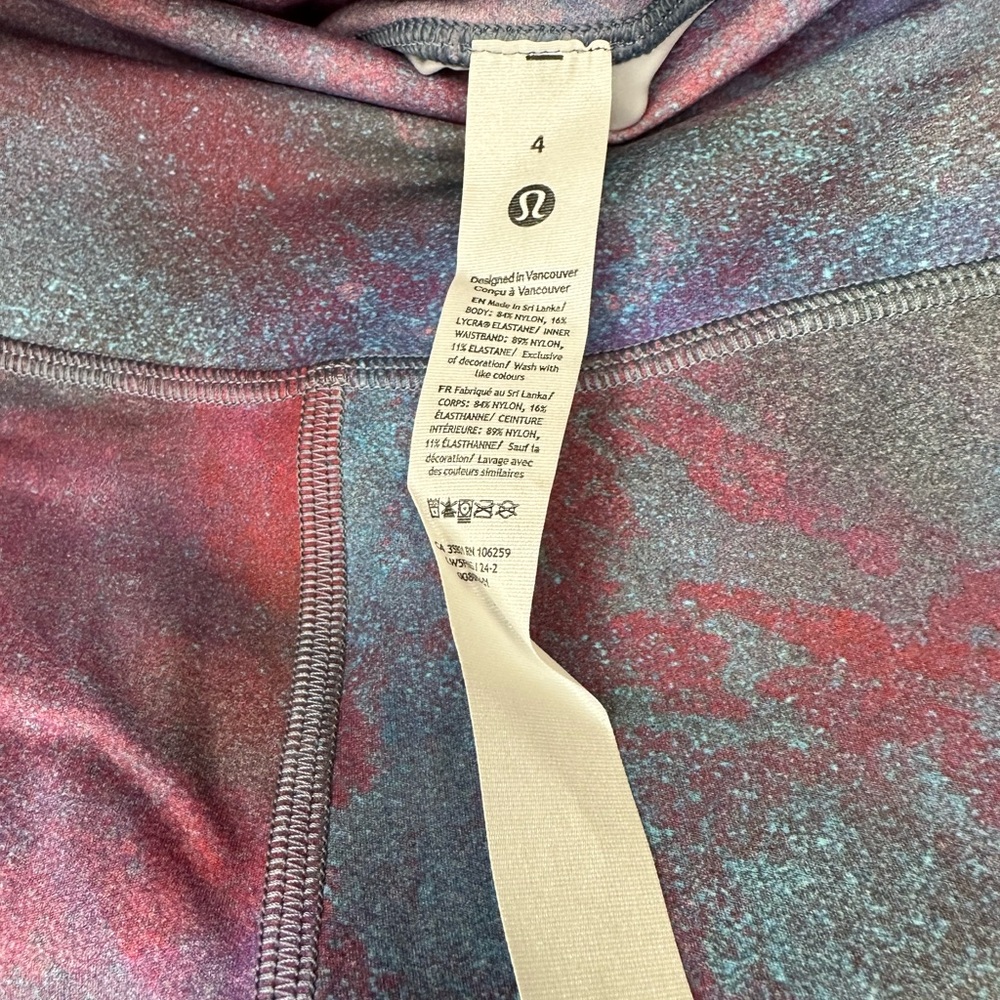 Lululemon Fast and Free HR Tight 25” with Pockets Hazy Afterglow Multi - Picture 10 of 13